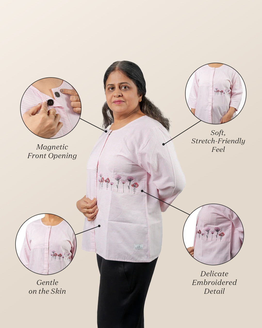 Ease On Embroidery Blouse
