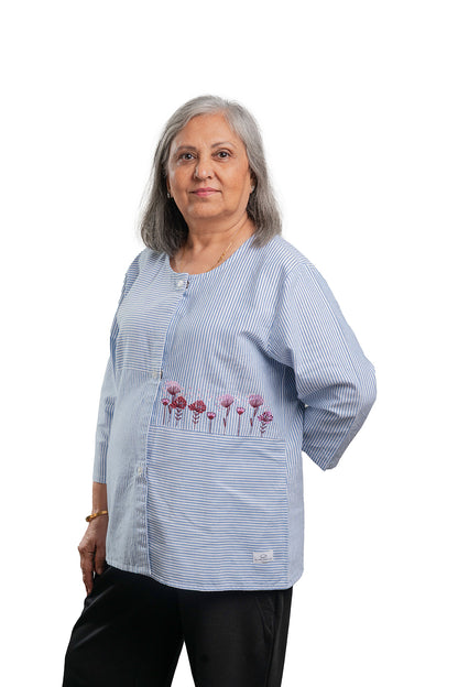 Ease On  Embroidery Blouse