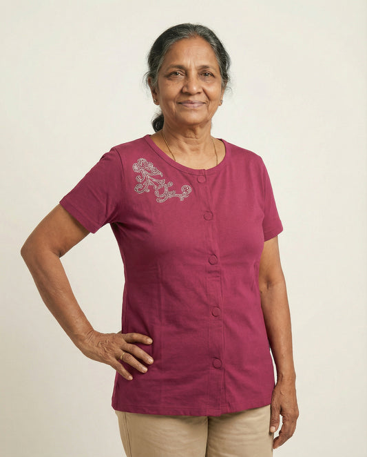 Women's Magnetic Closure Top